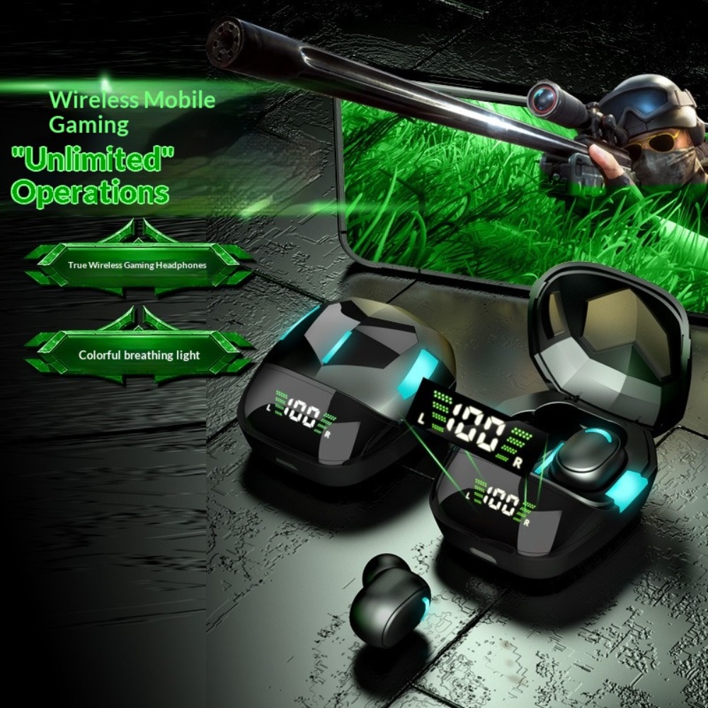 Esports Gaming Bar - Auricolari Bluetooth con Display del Livello