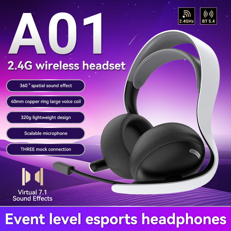 Esports Gaming Bar - Cuffie da Gaming A01 Wireless/Cablate/BT 2.4G