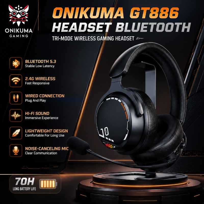 Esports Gaming Bar - Cuffie da Gaming ONIKUMA GT886 Tri-Modalità,